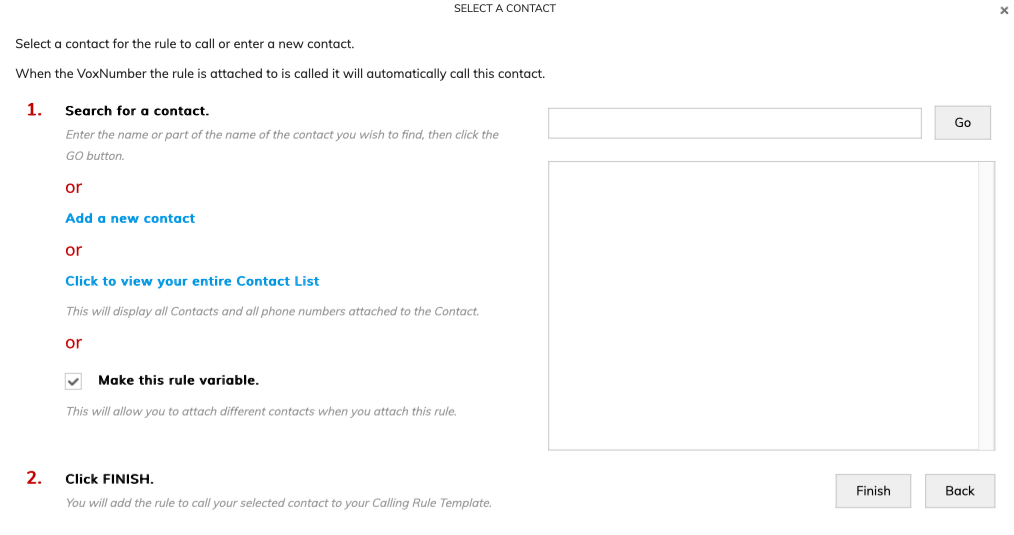 Select contact Select contact